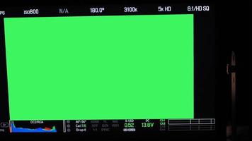 Video recording interface. VDO production recording camera viewfinder on monitor. photo