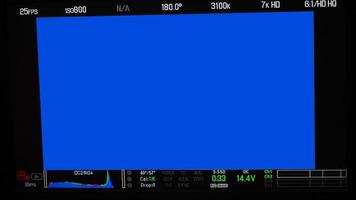 Video recording interface. VDO production recording camera viewfinder on monitor. photo