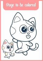página para colorear para niños. lindo gato vector