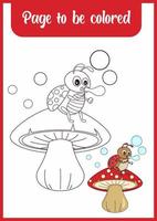 coloring page for kid . cute bug vector