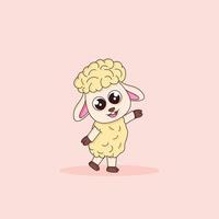 linda oveja es feliz vector