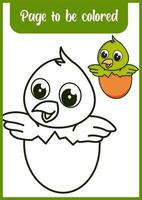 coloring page for kid . cute bird vector