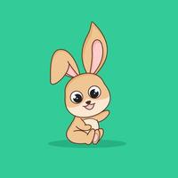cute rabbit is happy vector