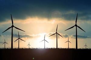 Wind turbines generate energy photo