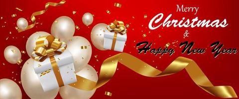 Balloon with red gift box for Christmas vector