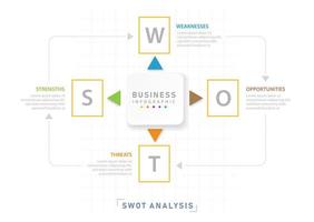 SWOT diagram for business, modern style with Strengths, Weakness, Opportunities, and Threats. presentation vector infographic.