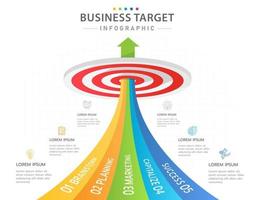 Infographic template for business. 5 Steps Modern Target diagram with arrows, presentation vector infographic.