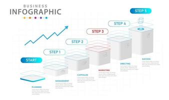 Infographic template for business. 6 Steps Modern Sci-fi project timeline, presentation vector infographic.