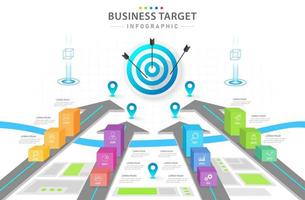 Infographic template for business. Modern 12 Months Target diagram with year quarters, presentation vector infographic.