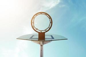 old street basket hoop, sports equipment photo