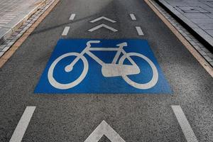 bicycle traffic signal on the road on the street photo