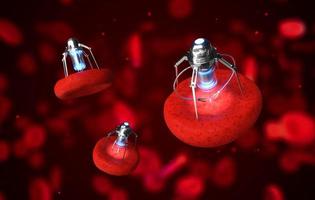 Nanobots are repairing damaged blood cells. photo