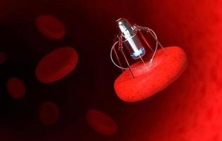 Nanobots are repairing damaged blood cells. photo