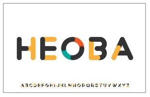 diseño de fuente de letras del alfabeto de tipografía elegante plana mínima de color editable