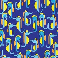 sea horse seamless pattern. vector