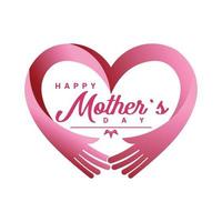 vector cinta mano ilustración símbolo de amor. feliz día de la madre.