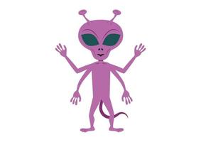 Four-armed alien. Vector illustration of aliens isolated on a white background