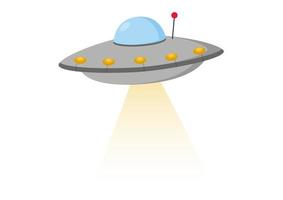 Cartoon UFO isolated on white background. Alien UFO vector