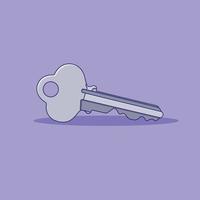 Key Vector Icon Illustration. Vector. Retro House Key Flat Cartoon Style Suitable for Web Landing Page, Banner, Flyer, Sticker, Wallpaper, Background