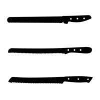 Bread Knife Silhouette. Black and White Icon Design Element on Isolated White Background