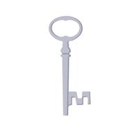 Vintage Key Flat Illustration. Clean Icon Design Element on Isolated White Background vector