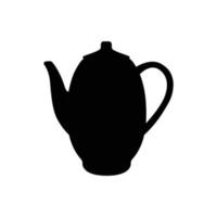 Teapot Silhouette. Black and White Icon Design Element on Isolated White Background vector