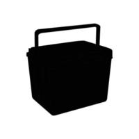 Cooler Box Silhouette. Black and White Icon Design Element on Isolated White Background vector