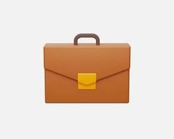 3d realistic briefcase vector illustration