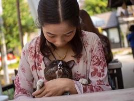 Woman and cat photo