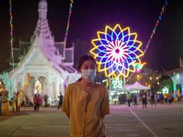 Woman and flower light photo