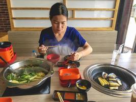Woman and food photo