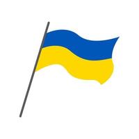Waving flag of Ukraine. Isolated ukrainian flag. Vector flat illustration