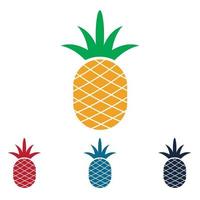 ilustración de vector de fruta tropical de piña.