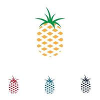 ilustración de vector de fruta tropical de piña.