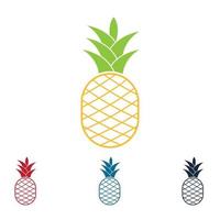 ilustración de vector de fruta tropical de piña.