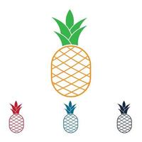 Pineapple Tropical Fruit Vector Illustration.