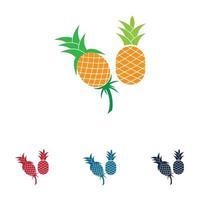 ilustración de vector de fruta tropical de piña.