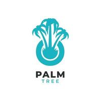 Initial Letter O with Oil Palm Plantation Logo Design Vector
