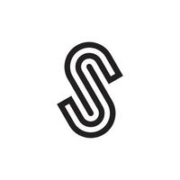 Initial Letter S Simple Monogram Line Art Logo Design Vector