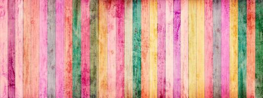 Panorama vintage colorful wood floor for texture background photo