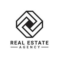 símbolo de arquitectura de estructura para vector de diseño de logotipo de hipoteca de agencia inmobiliaria