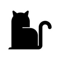 icono de vector de silueta de gato negro