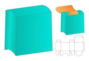 diseño de plantilla troquelada de embalaje de caja. Maqueta 3d vector