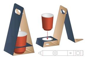 diseño de plantilla troquelada de embalaje de caja. Maqueta 3d vector