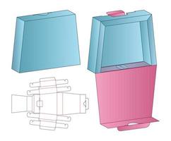 diseño de plantilla troquelada de embalaje de caja. Maqueta 3d vector