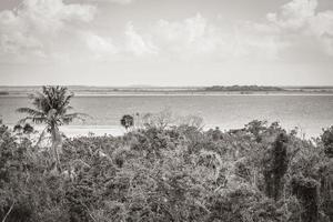 Muyil Lagoon panorama view in tropical jungle of amazing Mexico. photo