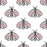 Seamless pattern with butterflies and moths vector