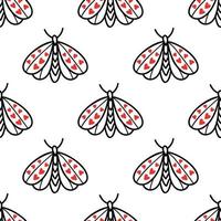 Seamless pattern with butterflies and moths vector