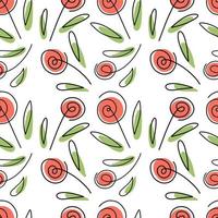 pattern with linear roses vector
