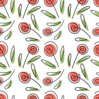 pattern with linear roses vector